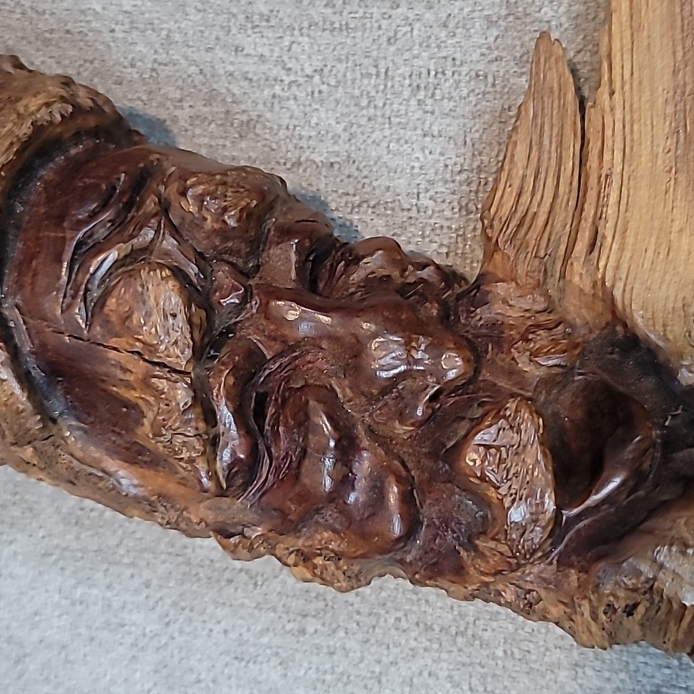 Wood Carving Figure Face SAR folk art - Picture 5 of 8